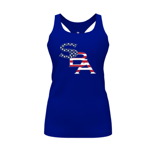 [FT0TRBRY-FYS-LOGO1] Decker Racerback Tank Top (Female Youth S, Royal, Logo 1)