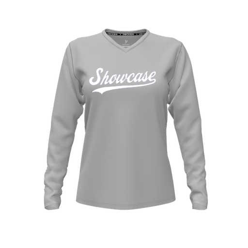 [FTLVCFGY-FYXS-LOGO3] Comfort T-Shirt (Female Youth XS, Gray, V Neck, Logo 3, Long Sleeve)