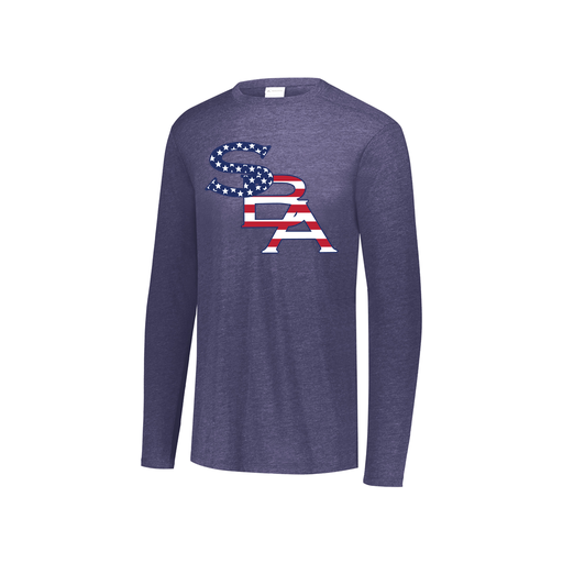 [3076.72N.S-LOGO1] Youth LS Ultra-blend T-Shirt (Youth S, Navy, Logo 1)