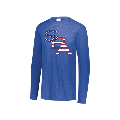 [FTLCUBRY-YS-LOGO1] Decker Youth Tri-Blend T-Shirt - Long Sleeve (Youth S, Royal, Logo 1)